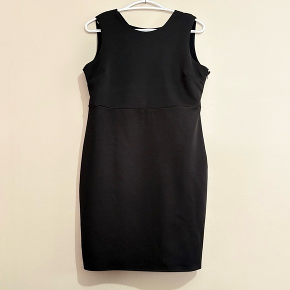 4/$10🎄 Kersh Black Tailored Sheath Mini Cocktail Dress Mesh Racer Back LBD - Picture 1 of 16